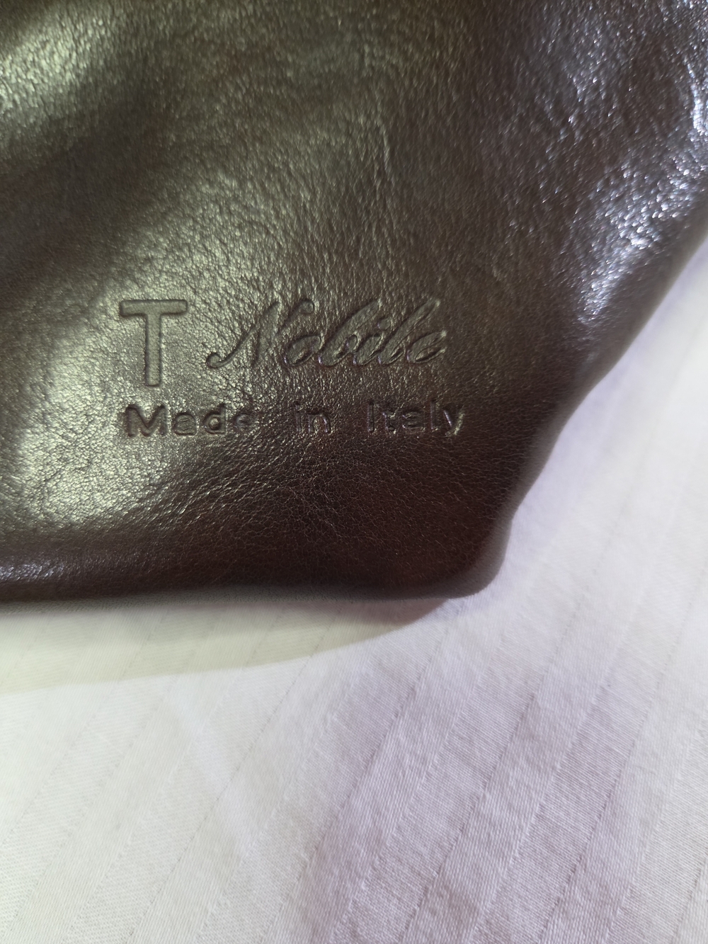 VINTAGE T Nobile Dark Brown Italian Leather Handbag MADE in ITALY. - Picture 6 of 11
